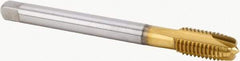 Kennametal - M18x2.00 Metric Fine, 4 Flute, TiN Finish, Powdered Metal Spiral Point Tap - Plug Chamfer, Right Hand Thread, 125mm OAL, 30mm Thread Length, 14mm Shank Diam, 6HX Class of Fit, Series T600 - Exact Industrial Supply