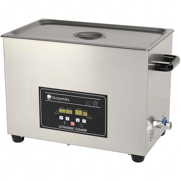 Ultrasonic Cleaner: Bench Top 120V, 7-7/8″ Deep x 19-3/4″ Long x 11-7/8″ Wide Inside Tank Dimensions, 304 Stainless Steel Tank