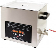 Graymills - Bench Top Water-Based Ultrasonic Cleaner - 0.8 Gal Max Operating Capacity, 304 Stainless Steel Tank, 234.95mm High x 10-1/2" Long x 6-1/2" Wide, 120 Input Volts - Makers Industrial Supply