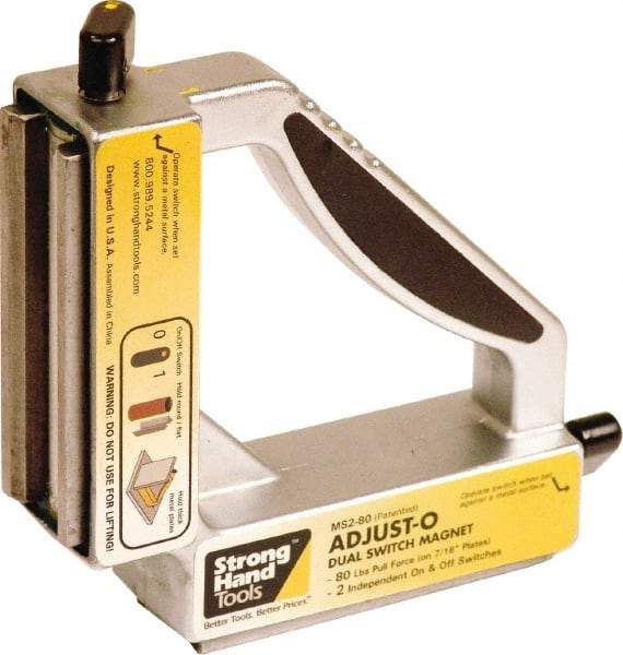 Strong Hand Tools - 6" Wide x 1-1/2" Deep x 6" High Magnetic Welding & Fabrication Square - 80 Lb Average Pull Force - Makers Industrial Supply