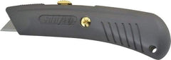 PHC - Retractable Utility Knife - 2-1/4" Blade, Gray Zinc Handle, 1 Blade Included - Makers Industrial Supply