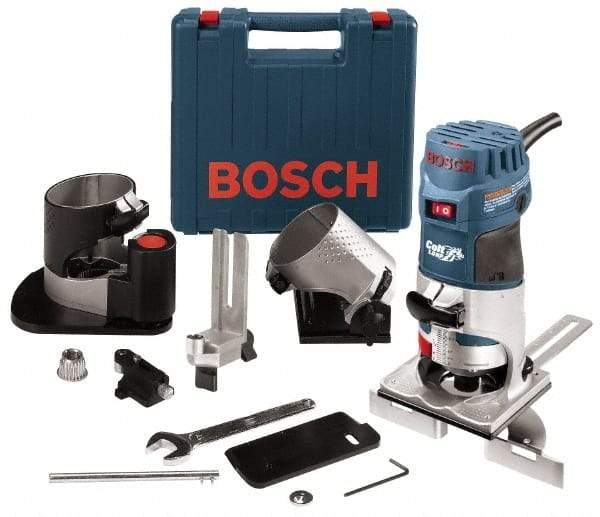 Bosch - Router Kits Router Type: Palm Grip Speed (RPM): 16000-35000 - Makers Industrial Supply