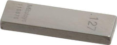 Mitutoyo - 0.127" Rectangular Steel Gage Block - Accuracy Grade 0, Includes Certificate of Inspection - Makers Industrial Supply