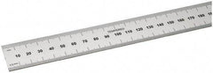 SPI - 18" Long, 0.5, 1mm Graduation, Rigid Steel Rule - Metric Graduation Style, 1-1/8" Wide, Silver, Satin Chrome Finish - Makers Industrial Supply