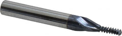 Accupro - #10-24 UNC, 0.12" Cutting Diam, 3 Flute, Solid Carbide Helical Flute Thread Mill - Internal Thread, 5/16" LOC, 2" OAL, 1/4" Shank Diam - Makers Industrial Supply