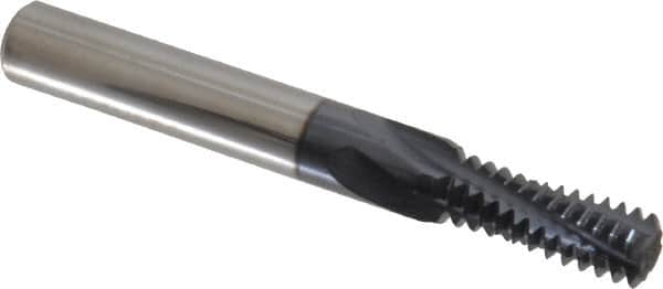 Accupro - 3/8-16 UNC, 0.285" Cutting Diam, 4 Flute, Solid Carbide Helical Flute Thread Mill - Internal Thread, 3/4" LOC, 2-1/2" OAL, 5/16" Shank Diam - Makers Industrial Supply