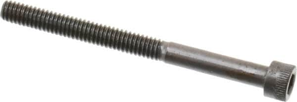 Made in USA - #8-32 UNC Hex Socket Drive, Socket Cap Screw - Alloy Steel, Black Oxide Finish, Partially Threaded, 2" Length Under Head - Makers Industrial Supply