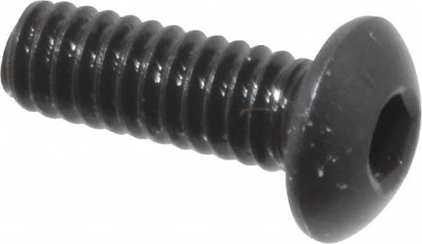 Holo-Krome - #5-40 UNC Hex Socket Drive, Button Screw - Alloy Steel, Black Oxide Finish, Fully Threaded, 3/8" Length Under Head - Makers Industrial Supply