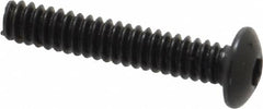 Holo-Krome - #6-32 UNC Hex Socket Drive, Button Screw - Alloy Steel, Black Oxide Finish, Fully Threaded, 3/4" Length Under Head - Makers Industrial Supply