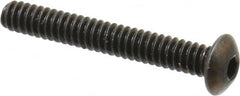 Holo-Krome - #6-32 UNC Hex Socket Drive, Button Screw - Alloy Steel, Black Oxide Finish, Fully Threaded, 1" Length Under Head - Makers Industrial Supply