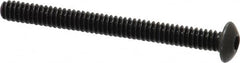 Holo-Krome - #6-32 UNC Hex Socket Drive, Button Screw - Alloy Steel, Black Oxide Finish, Fully Threaded, 1-1/2" Length Under Head - Makers Industrial Supply