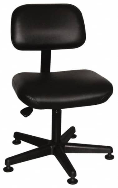 Bevco - Pneumatic Height Adjustable Chair - Vinyl Seat, Black - Makers Industrial Supply