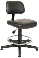 Bevco - Pneumatic Height Adjustable Chair - Vinyl Seat, Black - Makers Industrial Supply