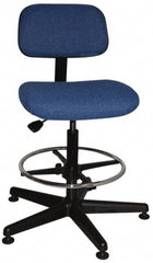 Bevco - Pneumatic Height Adjustable Chair - Cloth Seat, Navy Blue - Makers Industrial Supply