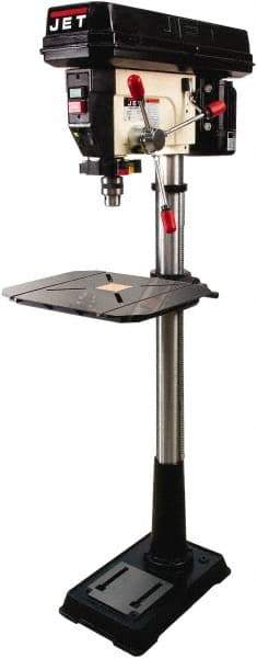 Jet - 16-1/2" Swing, Variable Speed Pulley Drill Press - Variable Speed, 3/4 hp, Single Phase - Makers Industrial Supply