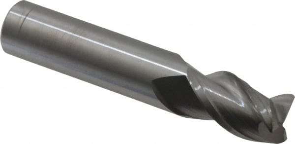 Accupro - 9/16" Diam 3 Flute Solid Carbide 0.025" Corner Radius End Mill - Makers Industrial Supply