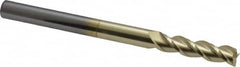 Accupro - 5/16", 1-1/4" LOC, 5/16" Shank Diam, 4" OAL, 3 Flute, Solid Carbide Square End Mill - Single End, ZrN Finish, Spiral Flute, 40° Helix, Centercutting, Right Hand Cut, Right Hand Flute - Makers Industrial Supply