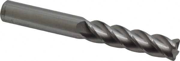 Accupro - 1/2", 4 Flute, Single End, Solid Carbide, 0.06" Corner Radius End Mill - 4" OAL, 40° Helix, Right Hand Flute, 2" LOC, Right Hand Cut - Makers Industrial Supply