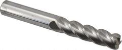 Accupro - 1/2", 4 Flute, Single End, Solid Carbide, 0.09" Corner Radius End Mill - 4" OAL, 40° Helix, Right Hand Flute, 2" LOC, Right Hand Cut - Makers Industrial Supply