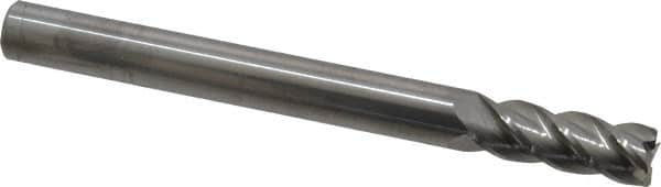 Accupro - 3/8", 4 Flute, Single End, Solid Carbide, 0.01" Corner Radius End Mill - 4" OAL, 40° Helix, Right Hand Flute, 1" LOC, Right Hand Cut - Makers Industrial Supply