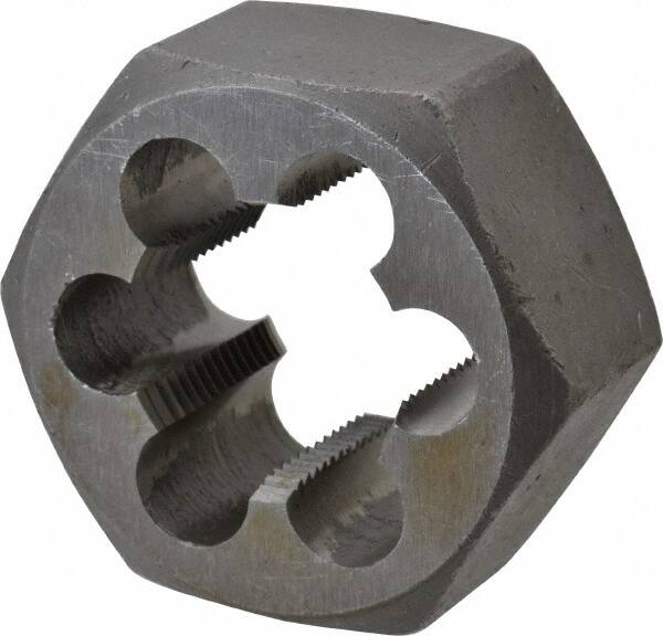 Interstate - 1-1/16 - 16 UNS Thread, 2" Hex, Right Hand Thread, Hex Rethreading Die - Carbon Steel, 1" Thick - Exact Industrial Supply