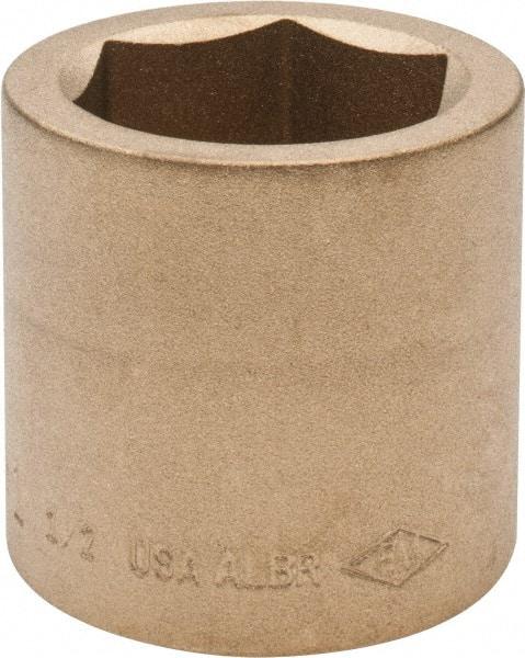 Ampco - 1-1/2", 3/4" Drive, Standard Hand Socket - 6 Points, 2-1/16" OAL, Aluminum Bronze - Makers Industrial Supply