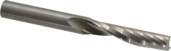 Onsrud - 3/8" Cutting Diam x 1-5/8" Length of Cut, 1 Flute, Upcut Spiral Router Bit - Uncoated, Right Hand Cut, Solid Carbide, 3-1/2" OAL x 3/8" Shank Diam, Single Edge, 21° Helix Angle - Makers Industrial Supply