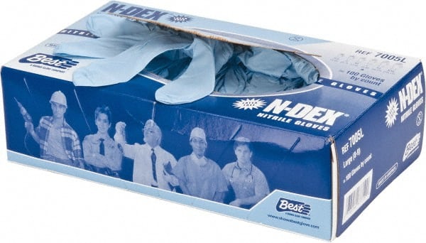 SHOWA - Size L, 4 mil, Industrial Grade, Powdered Nitrile Disposable Gloves - Exact Industrial Supply