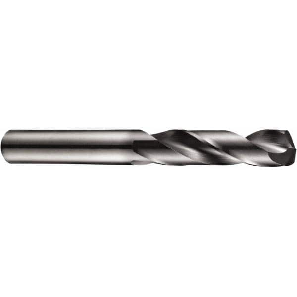 Screw Machine Length Drill Bit: 0.3169″ Dia, 140 °, Solid Carbide Coated, Right Hand Cut, Straight-Cylindrical Shank, Series R457