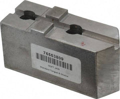 H & R Manufacturing - Tongue & Groove Attachment, Square Soft Lathe Chuck Jaw - Steel, 1-3/4" Btw Mount Hole Ctrs, 3-15/16" Long x 1-1/2" Wide x 1-7/8" High, 5/16" Groove - Makers Industrial Supply