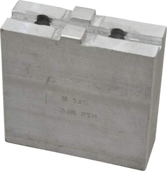 H & R Manufacturing - Tongue & Groove Attachment, Square Soft Lathe Chuck Jaw - Aluminum, 1-3/4" Btw Mount Hole Ctrs, 3-1/2" Long x 1-1/4" Wide x 3-3/8" High, 5/16" Groove - Makers Industrial Supply