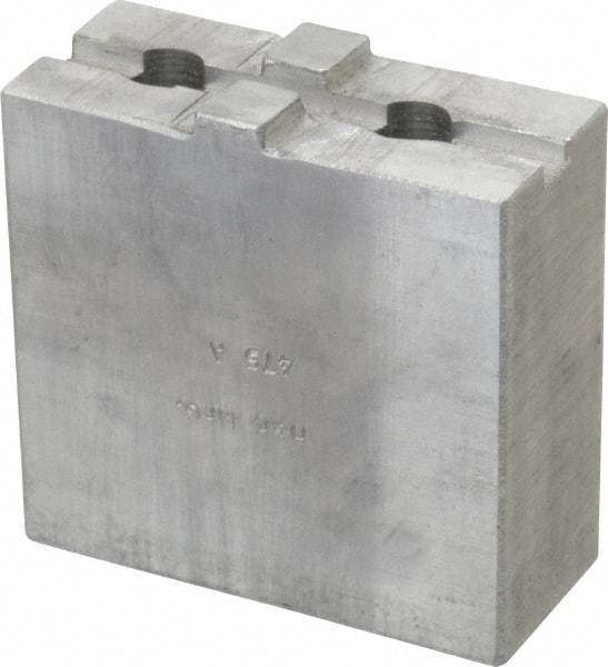 H & R Manufacturing - Tongue & Groove Attachment, Square Soft Lathe Chuck Jaw - Aluminum, 1-3/4" Btw Mount Hole Ctrs, 3-1/2" Long x 1-1/2" Wide x 3-3/8" High, 5/16" Groove - Makers Industrial Supply