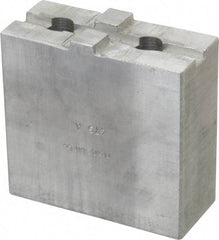 H & R Manufacturing - Tongue & Groove Attachment, Square Soft Lathe Chuck Jaw - Aluminum, 1-3/4" Btw Mount Hole Ctrs, 3-1/2" Long x 1-1/2" Wide x 3-3/8" High, 5/16" Groove - Makers Industrial Supply