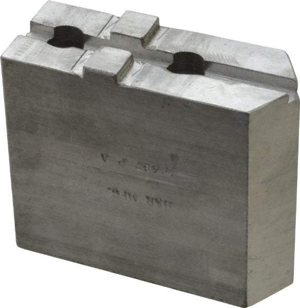 H & R Manufacturing - Tongue & Groove Attachment, Square Soft Lathe Chuck Jaw - Aluminum, 1-3/4" Btw Mount Hole Ctrs, 3-15/16" Long x 1-1/2" Wide x 3-3/8" High, 5/16" Groove - Makers Industrial Supply