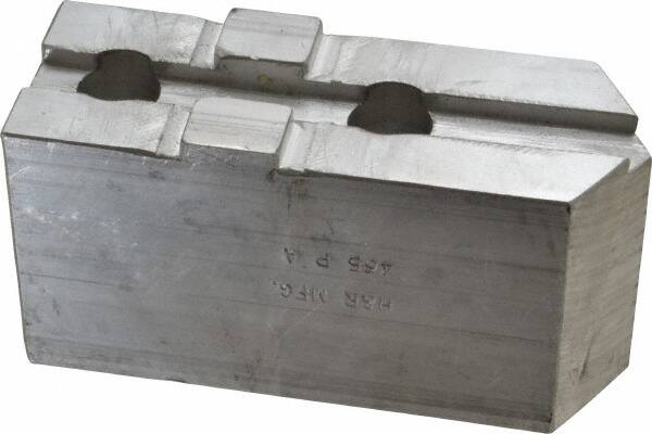 H & R Manufacturing - Tongue & Groove Attachment, Square Soft Lathe Chuck Jaw - Aluminum, 2.12" Btw Mount Hole Ctrs, 4-13/16" Long x 1-3/4" Wide x 2-3/8" High, 1/2" Groove - Makers Industrial Supply