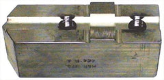 H & R Manufacturing - Tongue & Groove Attachment, Square Soft Lathe Chuck Jaw - Aluminum, 2.12" Btw Mount Hole Ctrs, 4-13/16" Long x 1-3/4" Wide x 3-7/8" High, 1/2" Groove - Makers Industrial Supply