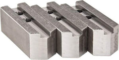 H & R Manufacturing - 1.5mm x 60° Serrated Attachment, Square Soft Lathe Chuck Jaw - 3 Jaws, Steel, 1" Btw Mount Hole Ctrs, 4-1/4" Long x 1-1/2" Wide x 1-1/2" High, 0.551" Groove, 12mm Fastener - Makers Industrial Supply