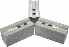 H & R Manufacturing - 1.5mm x 60° Serrated Attachment, Square Soft Lathe Chuck Jaw - 3 Jaws, Aluminum, 1.181" Btw Mount Hole Ctrs, 5-1/4" Long x 2" Wide x 2-1/2" High, 0.71" Groove, 14mm Fastener - Makers Industrial Supply