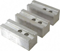 H & R Manufacturing - 1.5mm x 60° Serrated Attachment, Square Soft Lathe Chuck Jaw - 3 Jaws, Aluminum, 1.181" Btw Mount Hole Ctrs, 5-1/4" Long x 2" Wide x 2" High, 0.827" Groove, 16mm Fastener - Makers Industrial Supply