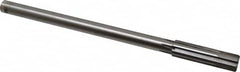 Made in USA - 0.539" Carbide-Tipped 6 Flute Chucking Reamer - Straight Flute, 7/16" Straight Shank, 2" Flute Length, 8" OAL - Makers Industrial Supply