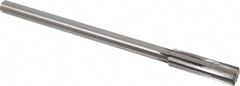 Made in USA - 0.57" Carbide-Tipped 6 Flute Chucking Reamer - Straight Flute, 7/16" Straight Shank, 2" Flute Length, 8" OAL - Makers Industrial Supply