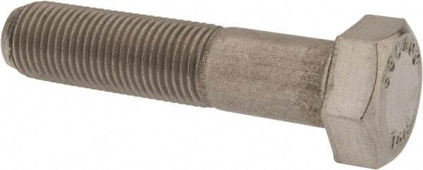 Value Collection - 1/2-20 UNF, 2-1/4" Length Under Head Hex Head Cap Screw - Partially Threaded, Grade 18-8 Stainless Steel, Uncoated, 3/4" Hex - Makers Industrial Supply