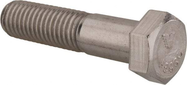 Value Collection - 9/16-18 UNF, 2-1/2" Length Under Head Hex Head Cap Screw - Partially Threaded, Grade 18-8 Stainless Steel, Uncoated, 13/16" Hex - Makers Industrial Supply