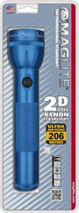 Mag-Lite - Krypton Bulb, 27 Lumens, Industrial/Tactical Flashlight - Blue Aluminum Body, 2 D Batteries Not Included - Makers Industrial Supply