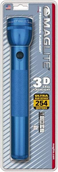 Mag-Lite - Krypton Bulb, 45 Lumens, Industrial/Tactical Flashlight - Blue Aluminum Body, 3 D Batteries Not Included - Makers Industrial Supply