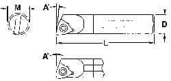 Everede Tool - 1.094" Min Bore Diam, 12" OAL, 1" Shank Diam, Indexable Boring Bar - WCGT 3 Insert, Screw Holding Method - Makers Industrial Supply