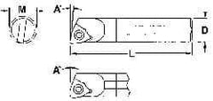 Everede Tool - 1.094" Min Bore Diam, 12" OAL, 1" Shank Diam, Indexable Boring Bar - WCGT 3 Insert, Screw Holding Method - Makers Industrial Supply