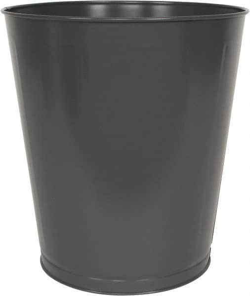 Value Collection - 28 Qt Gray Round Trash Can - Steel, 14-1/4" High - Makers Industrial Supply