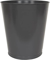 Value Collection - 28 Qt Gray Round Trash Can - Steel, 14-1/4" High - Makers Industrial Supply