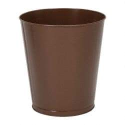 Value Collection - 28 Qt Brown Round Trash Can - Steel, 14-1/4" High - Makers Industrial Supply